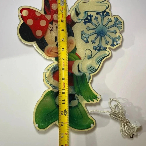 Disney Minnie Snowflake Glitter GLOW Indoor And Outdoor Use Decoration VINTAGE - Picture 7 of 9
